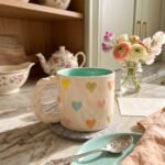 Tasse en céramique à motif cœurs- Mug coloré
