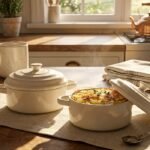 Mini-cocotte en céramique Blanc crème avec couvercle