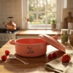 Mini-cocotte en céramique rose « Love is Sweet » avec couvercle cœur