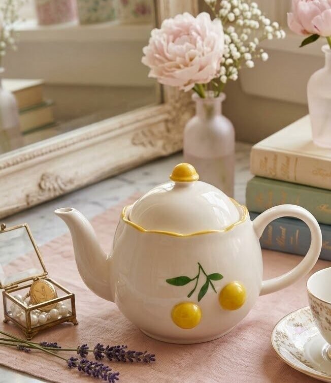 IMG_2194 Théière et tasse en céramique citron – Image 1