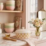 Mini-Cocotte en Céramique Motif Damier – Collection Vintage Chic